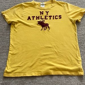 Boys Abercrombie & Fitch muscle shirt XL T-shirt Yellow Moose s/s